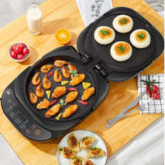 Joyoung 30cm Black Electric Baking Pan - 180° Double-Sided Heating, Easy Cleaning, and Versatile Cooking