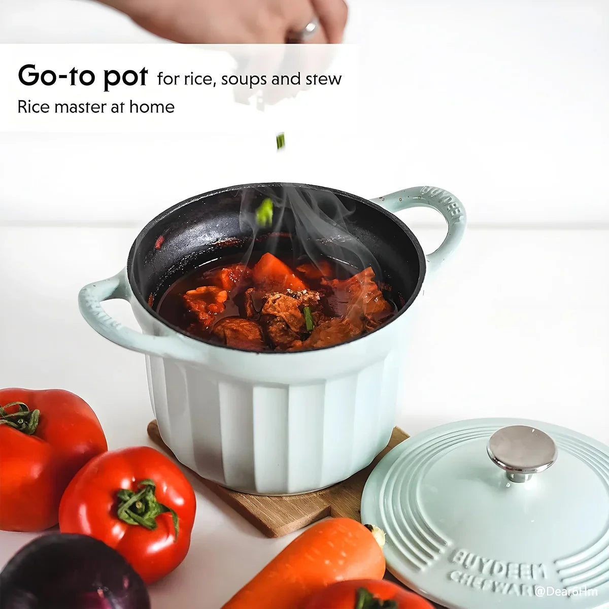 BUYDEEM 1.8L Enameled Cast Iron Dutch Oven CP541 BUYDEEM 1.8L Enameled Cast Iron Dutch Oven CP541