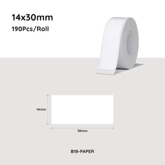 NiiMbot Thermal Label PET Paper White Label Paper 14*30mm 190pcs For B18