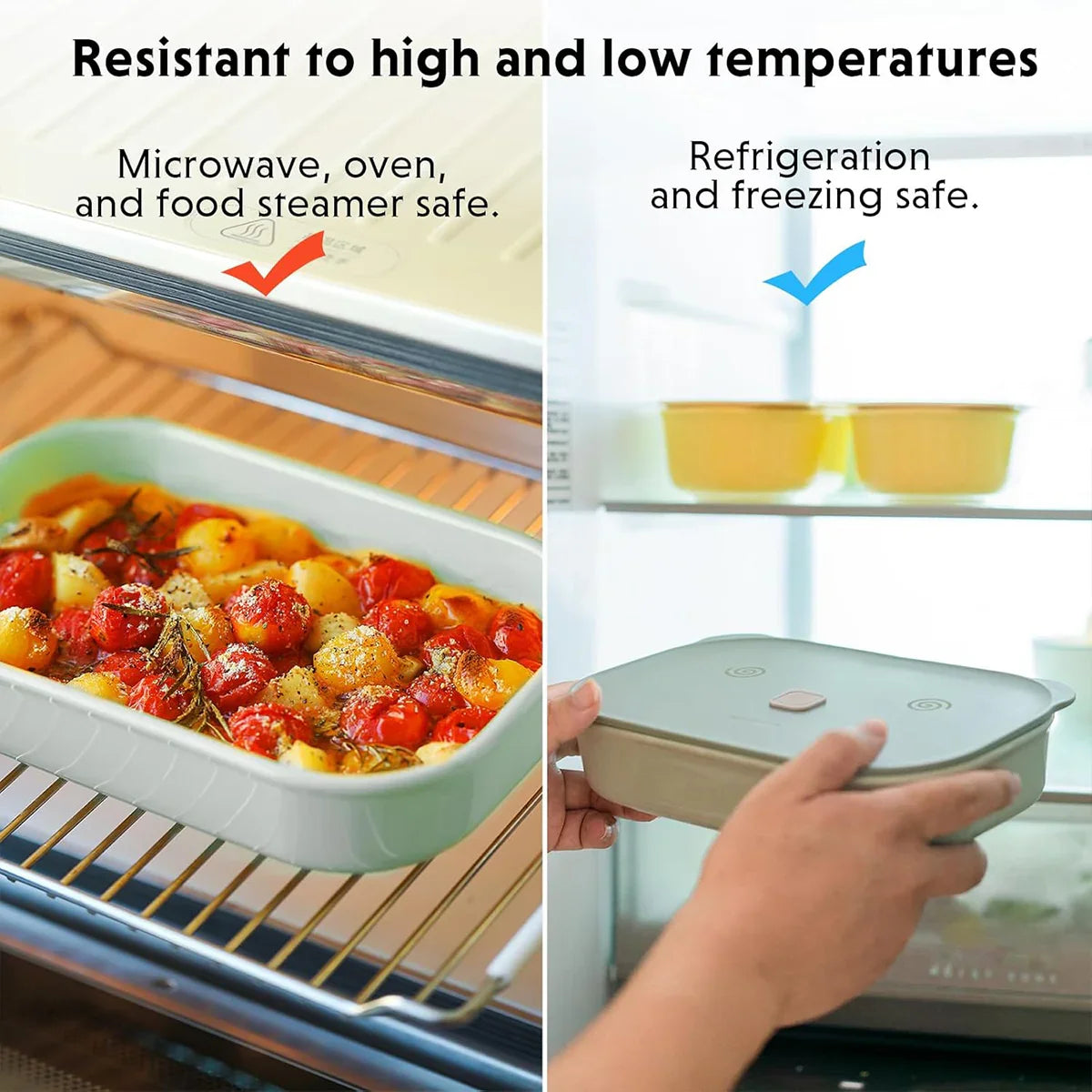 BUYDEEM CT3008 Ceramic Food Storage Container With Airtight Lid Stackable Bento Lunch Box 1L BUYDEEM CT3008 Ceramic Food Storage Container With Airtight Lid Stackable Bento Lunch Box 1L