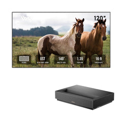 Formovie Theater Premium Laser 4K TV Ultra Short Throw Projector+Winways UST Throw ALR Fresnel Screen