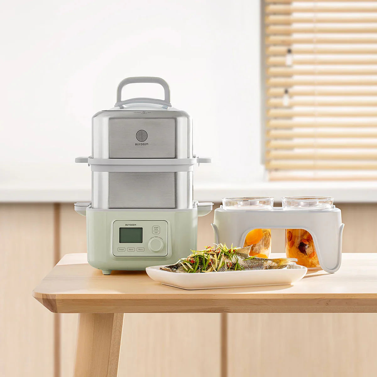 BUYDEEM Double Tier 10L Electric One Touch Digital Multifunctional Food Steamer BUYDEEM Double Tier 10L Electric One Touch Digital Multifunctional Food Steamer