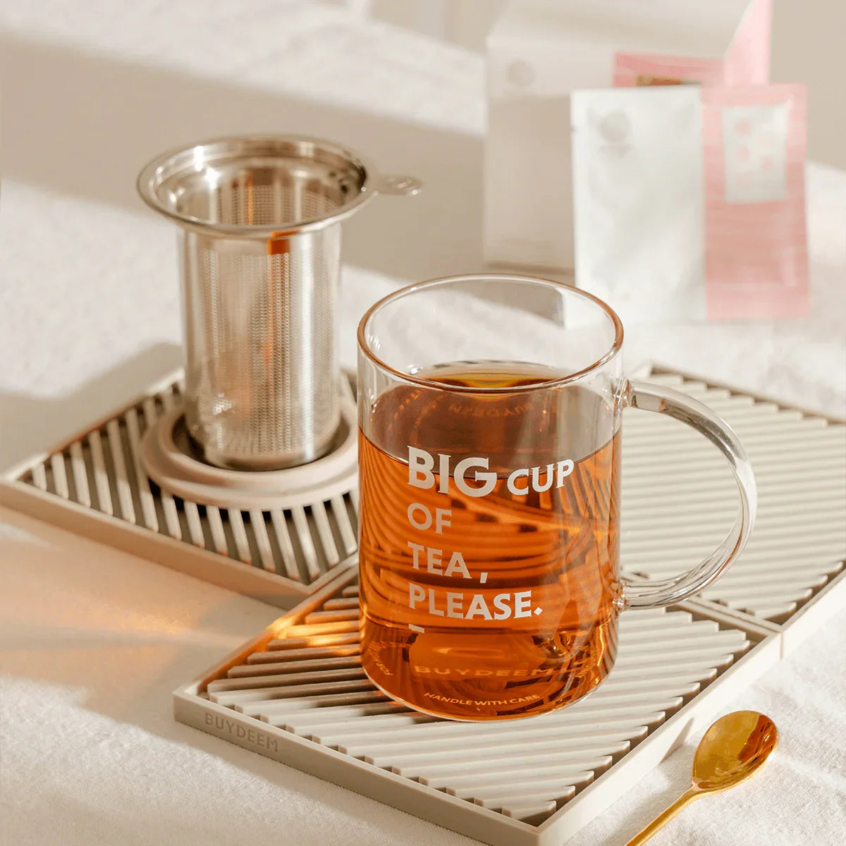 BUYDEEM Teapot Tea Cup With Drain Basket Separation Filter High Borosilicate Glass 500ml CD1002 BUYDEEM Teapot Tea Cup With Drain Basket Separation Filter High Borosilicate Glass 500ml CD1002