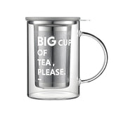 BUYDEEM Teapot Tea Cup With Drain Basket Separation Filter High Borosilicate Glass 500ml CD1002