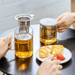 BUYDEEM Teapot Tea Cup With Drain Basket Separation Filter High Borosilicate Glass 500ml CD1002
