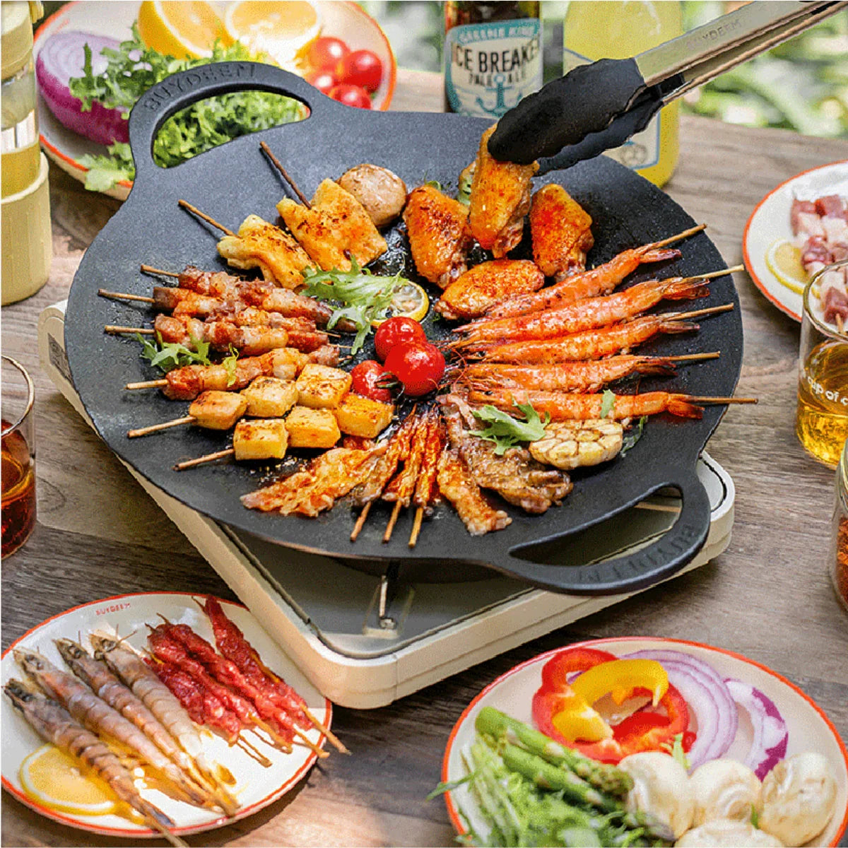 Midea Portable Induction Cooker with Stainless Steel Pot + BUYDEEM 36cm Nonstick BBQ Grill Pan Midea Portable Induction Cooker with Stainless Steel Pot + BUYDEEM 36cm Nonstick BBQ Grill Pan