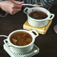 BUYDEEM Ceramic Double-ear Soup Bowl