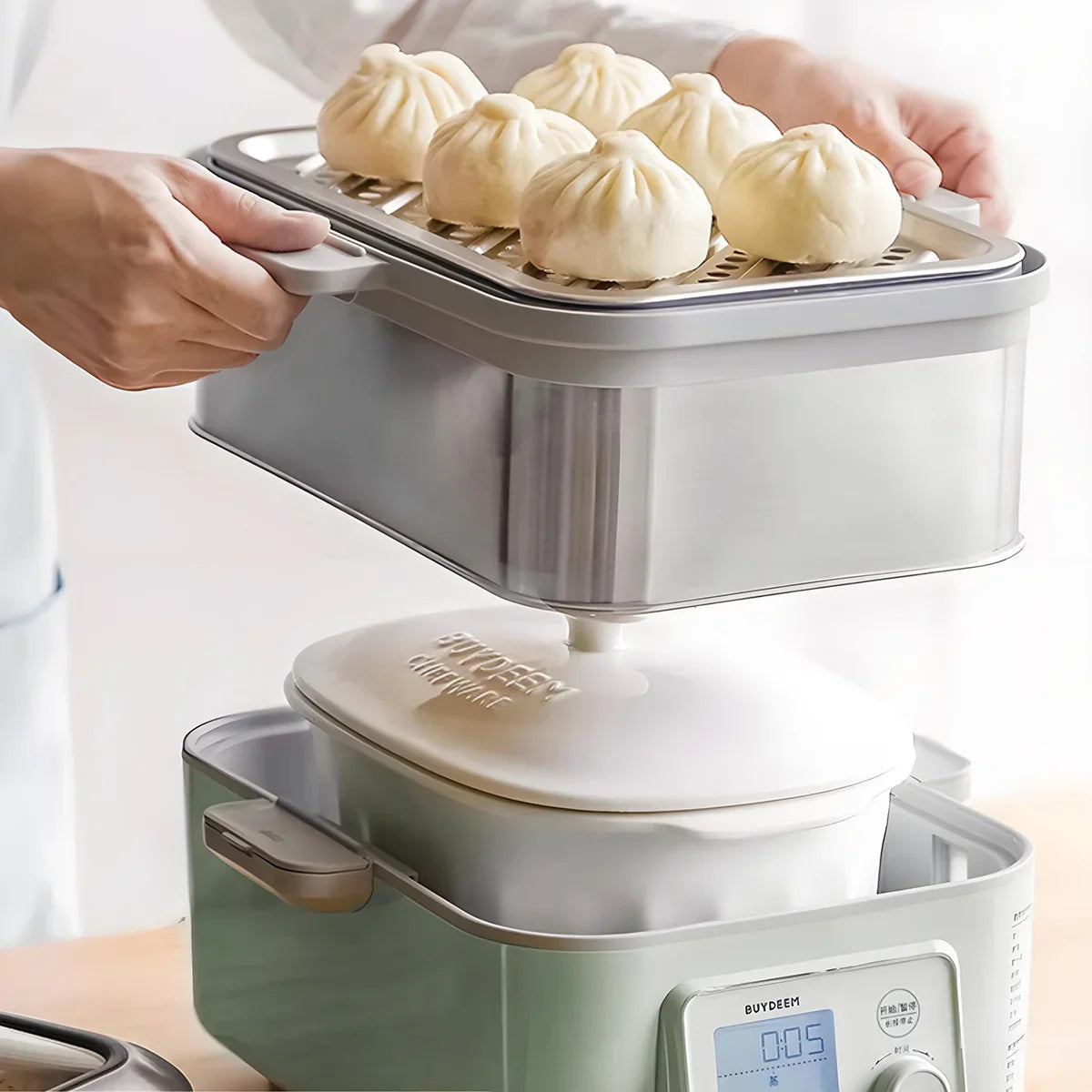 BUYDEEM Ceramic Cocotte For Food Steamer BUYDEEM Ceramic Cocotte For Food Steamer