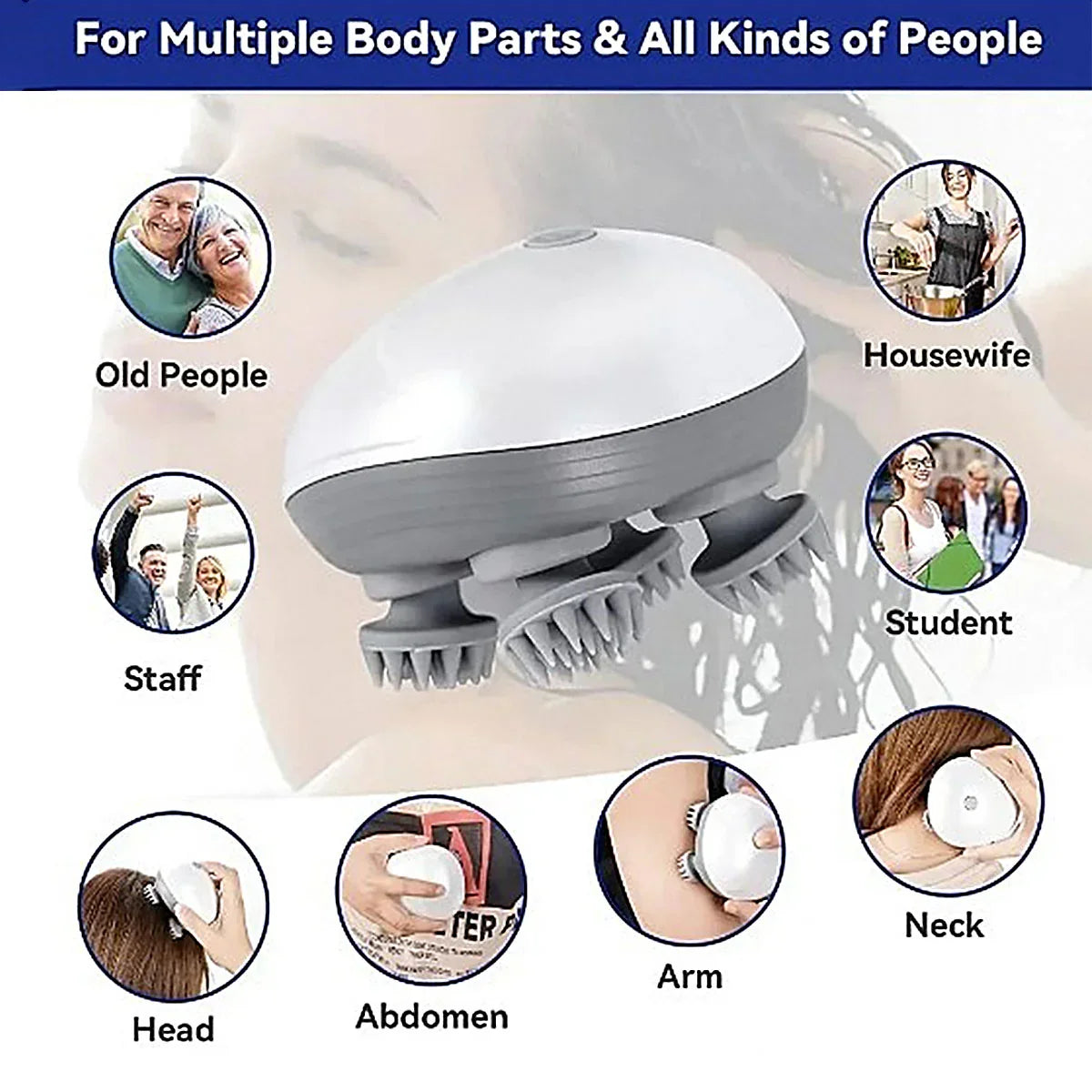 Waterproof Electric Smart Head Massager Head Health Care Relax Pet Cat Massage Device Waterproof Electric Smart Head Massager Head Health Care Relax Pet Cat Massage Device