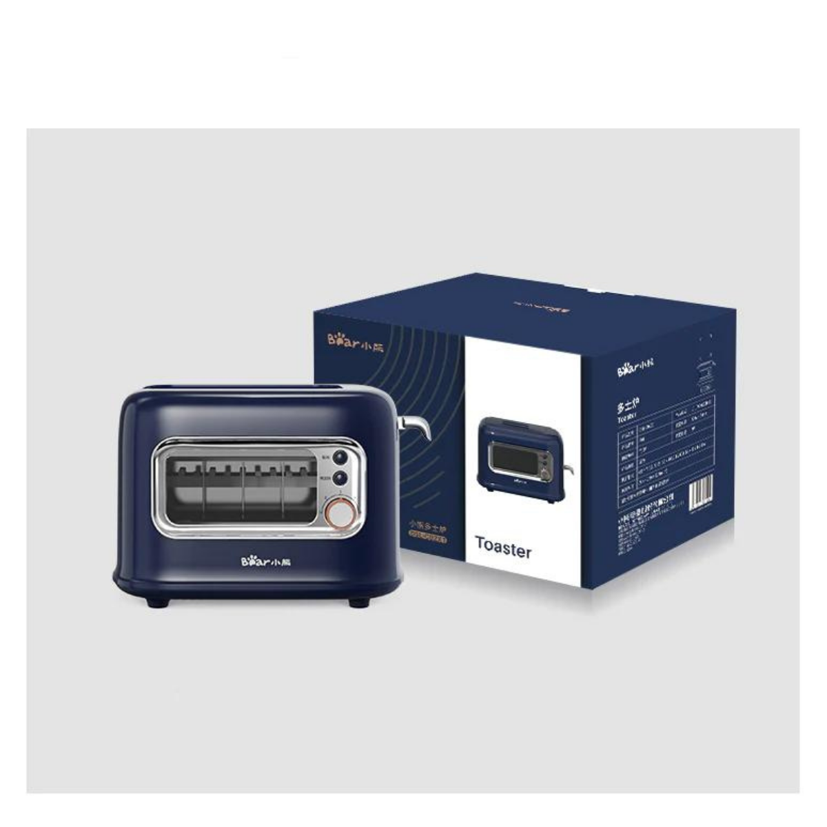 BEAR Double Slots Bread Toaster With Glass Window BEAR Double Slots Bread Toaster With Glass Window