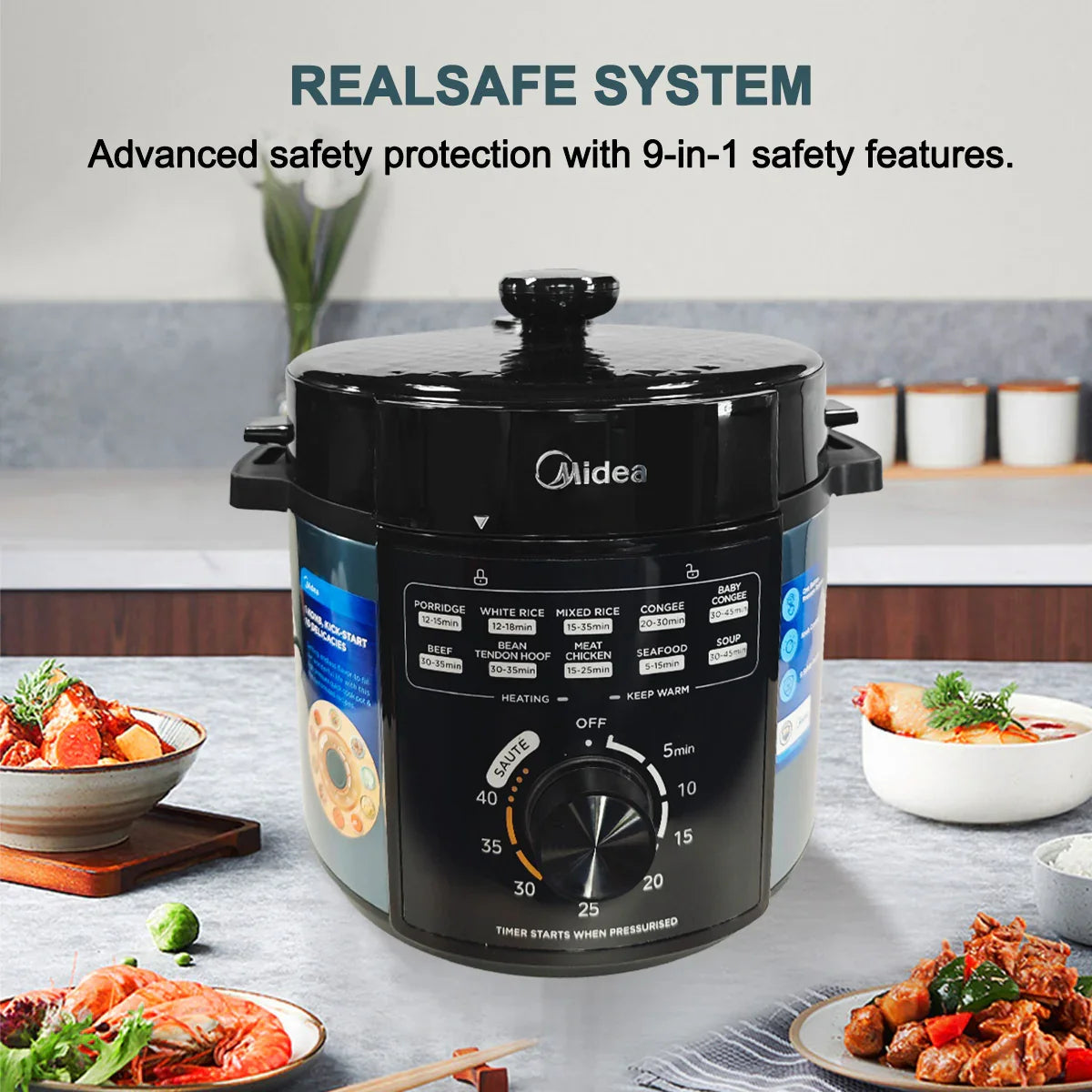 Midea 5L Pressure Cooker 24-Hour Pre-Set Timer Midea 5L Pressure Cooker 24-Hour Pre-Set Timer