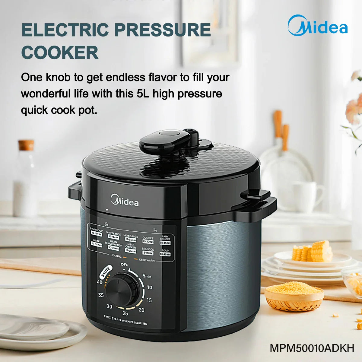 Midea 5L Pressure Cooker 24-Hour Pre-Set Timer Midea 5L Pressure Cooker 24-Hour Pre-Set Timer