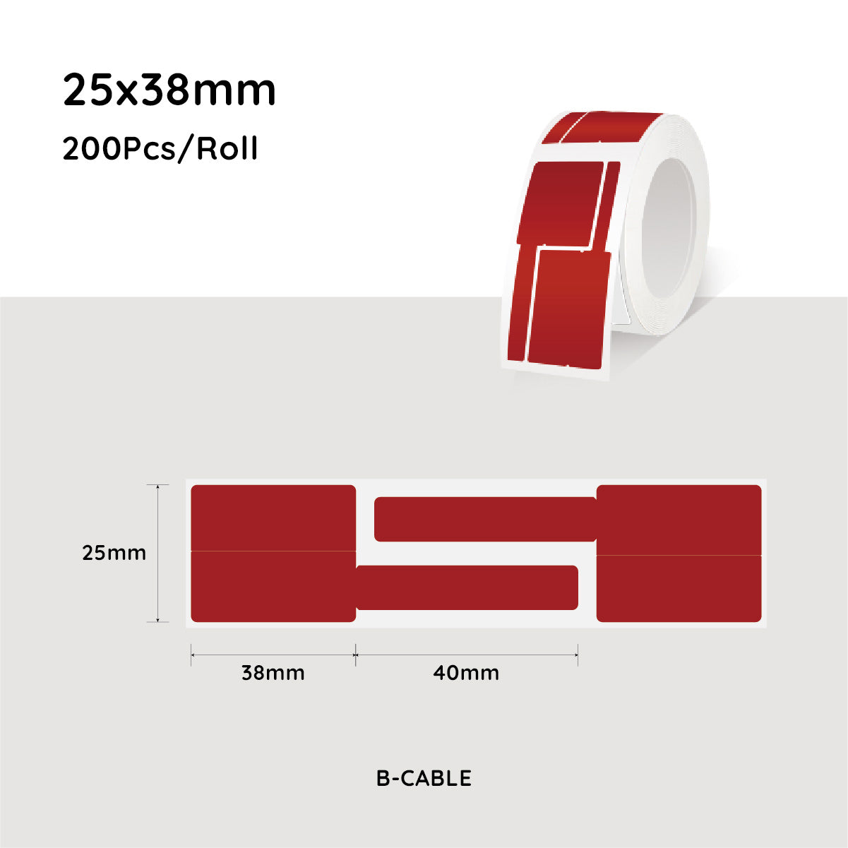 NiiMbot Cable Label Paper For B21/B3S 25*38mm (12.5+12.5+38)