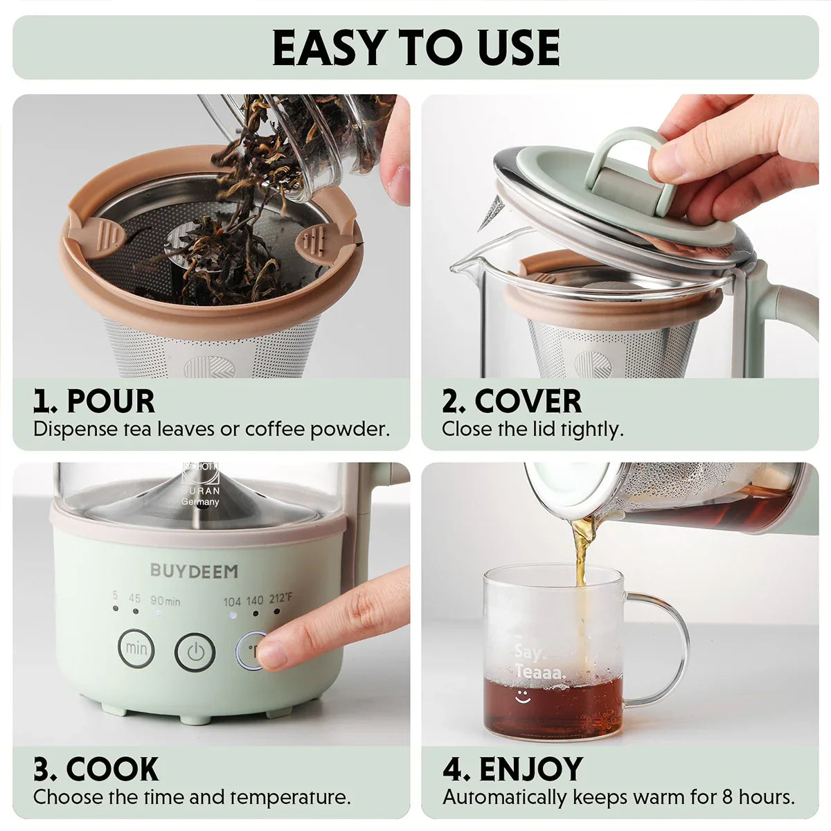 BUYDEEM K32 Portable Mini Tea/Coffee Maker – 600ml Travel Kettle for Camping and Outdoor Use BUYDEEM K32 Portable Mini Tea/Coffee Maker – 600ml Travel Kettle for Camping and Outdoor Use