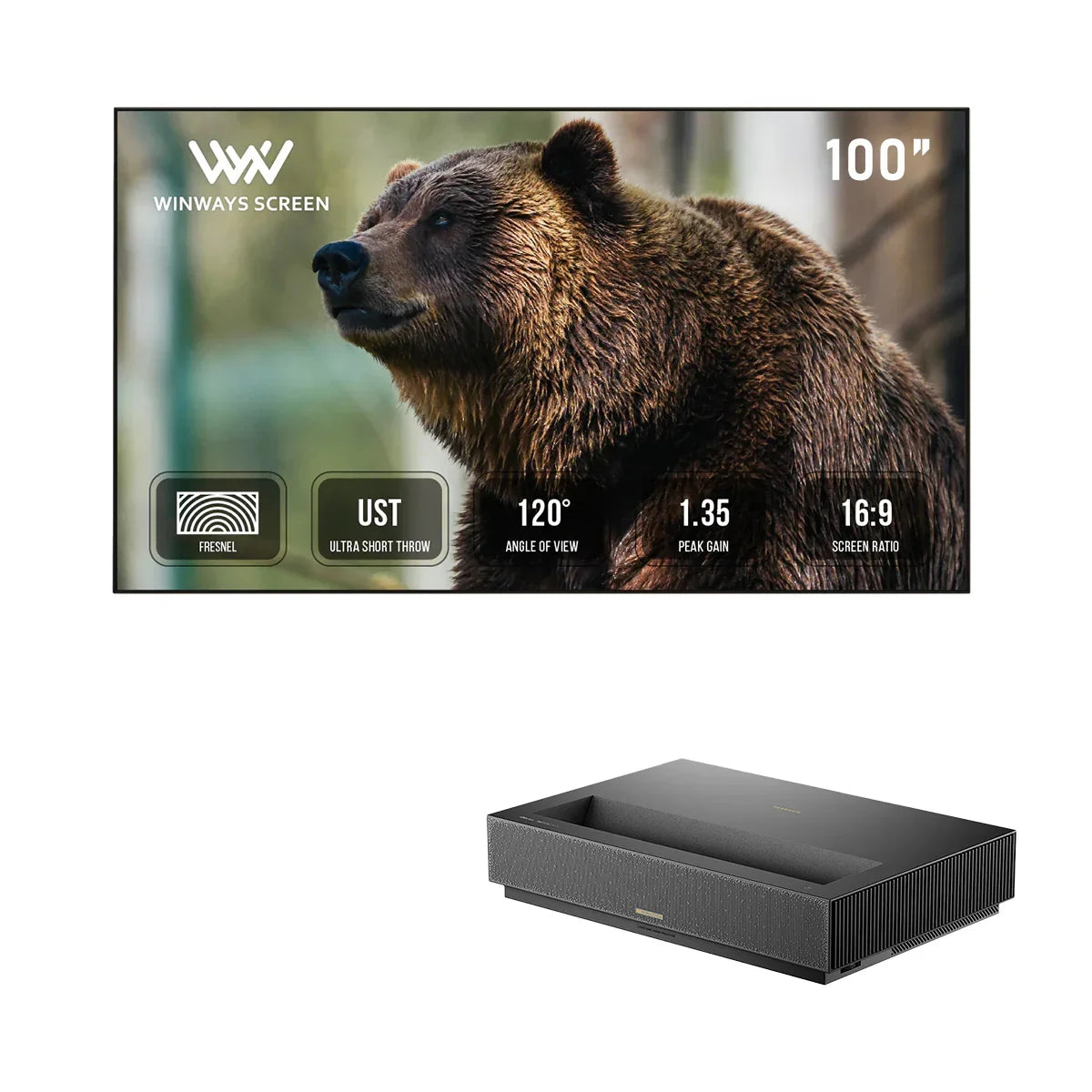 Formovie Cinema Edge 4K UST Laser Projector+Winways 4/8K UST Throw ALR Fresnel Screen Formovie Cinema Edge 4K UST Laser Projector+Winways 4/8K UST Throw ALR Fresnel Screen