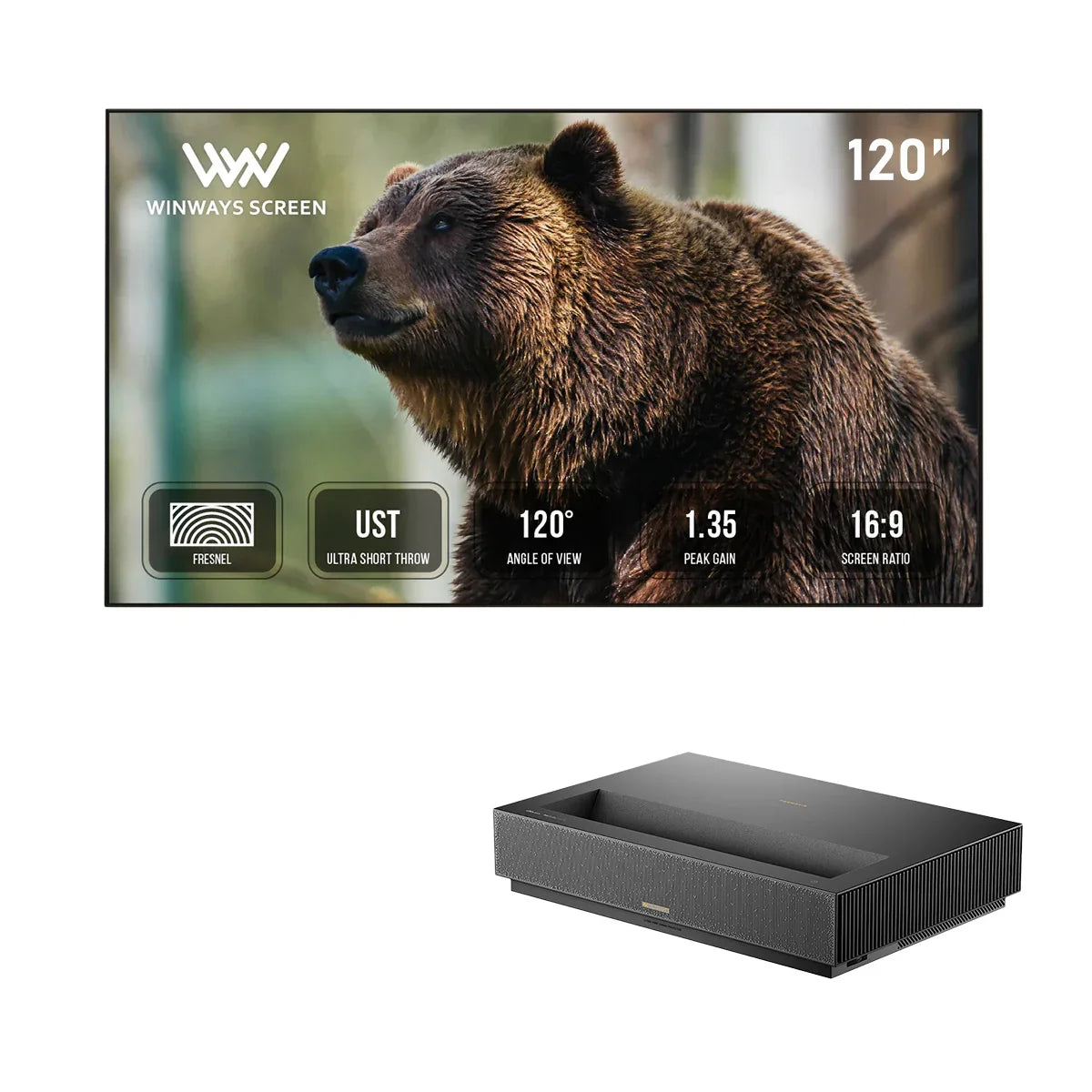 Formovie Cinema Edge 4K UST Laser Projector+Winways 4/8K UST Throw ALR Fresnel Screen Formovie Cinema Edge 4K UST Laser Projector+Winways 4/8K UST Throw ALR Fresnel Screen
