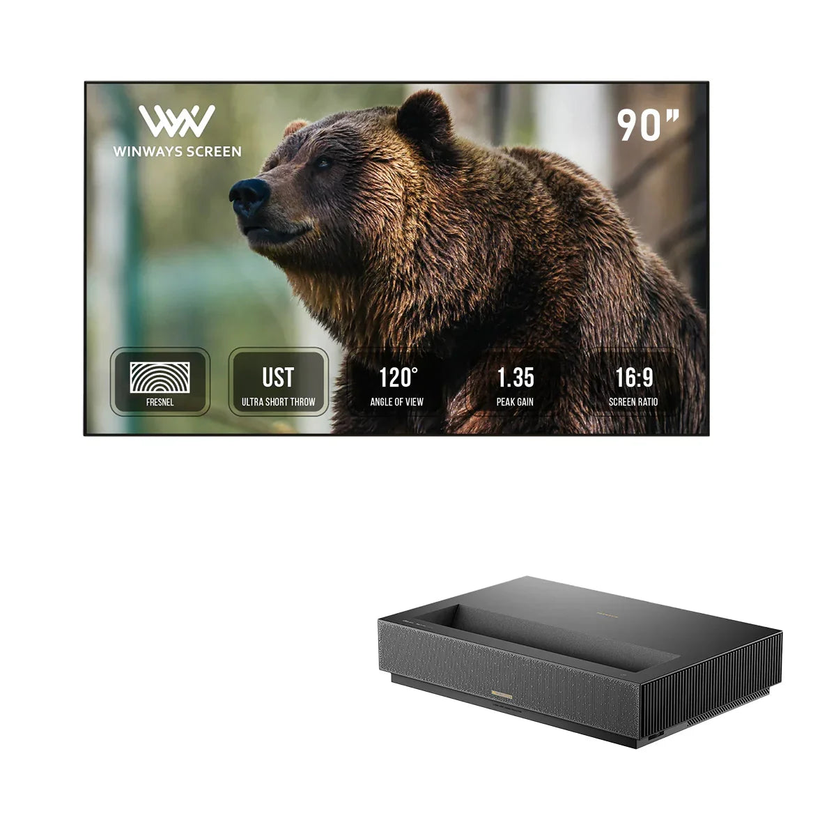 Formovie Cinema Edge 4K UST Laser Projector+Winways 4/8K UST Throw ALR Fresnel Screen Formovie Cinema Edge 4K UST Laser Projector+Winways 4/8K UST Throw ALR Fresnel Screen