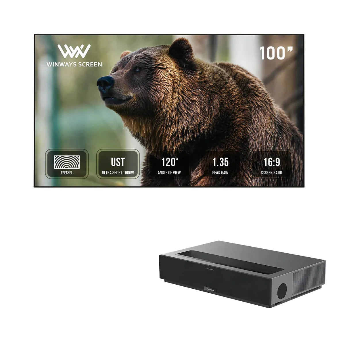 Formovie Theater Premium Laser 4K TV Ultra Short Throw Projector+Winways UST Throw ALR Fresnel Screen Formovie Theater Premium Laser 4K TV Ultra Short Throw Projector+Winways UST Throw ALR Fresnel Screen