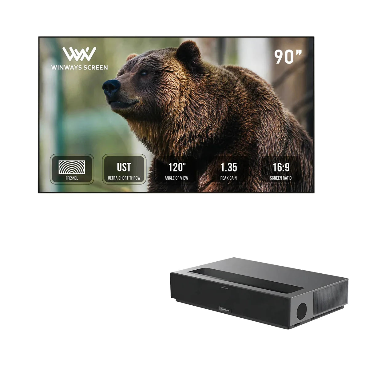 Formovie Theater Premium Laser 4K TV Ultra Short Throw Projector+Winways UST Throw ALR Fresnel Screen Formovie Theater Premium Laser 4K TV Ultra Short Throw Projector+Winways UST Throw ALR Fresnel Screen