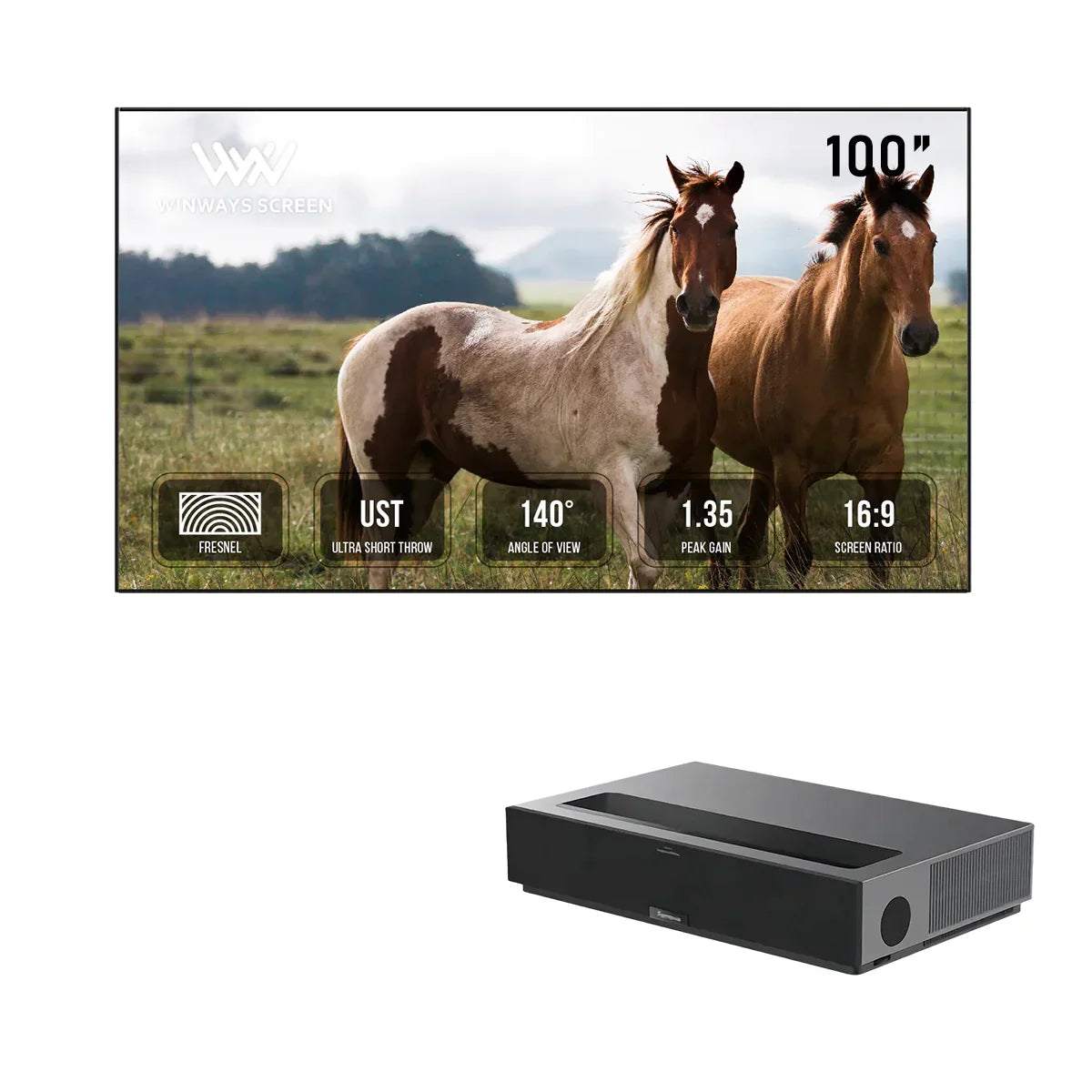 Formovie Theater Premium Laser 4K TV Ultra Short Throw Projector+Winways UST Throw ALR Fresnel Screen Formovie Theater Premium Laser 4K TV Ultra Short Throw Projector+Winways UST Throw ALR Fresnel Screen