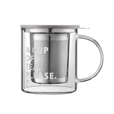 BUYDEEM Teapot Tea Cup With Drain Basket Separation Filter High Borosilicate Glass 350ml CD1001