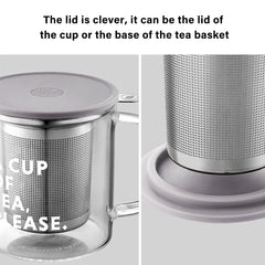 BUYDEEM Teapot Tea Cup With Drain Basket Separation Filter High Borosilicate Glass 350ml CD1001