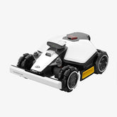 Robotic lawn mower on a white background