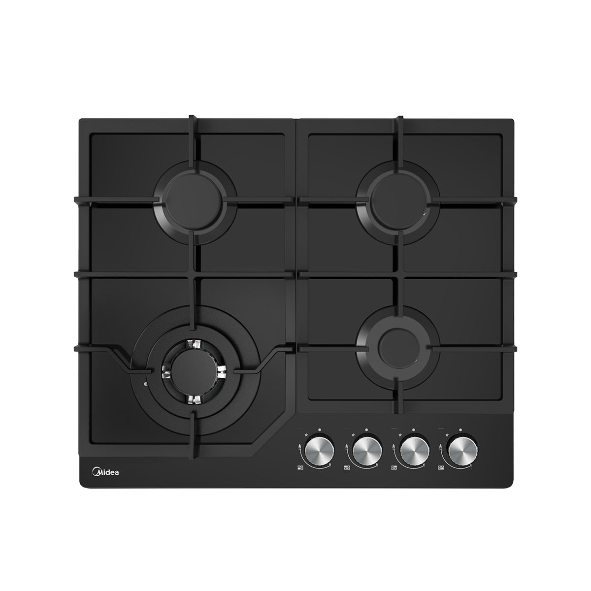 Midea 60cm Gas Glass Cooktop with 4 Burners Black