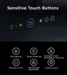 美的90cm斜角吸油烟机高温自洁