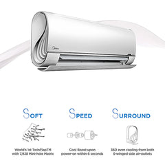 Midea Breezeless 2.6kw Split Air Conditioner 6 seconds 360 even cooling