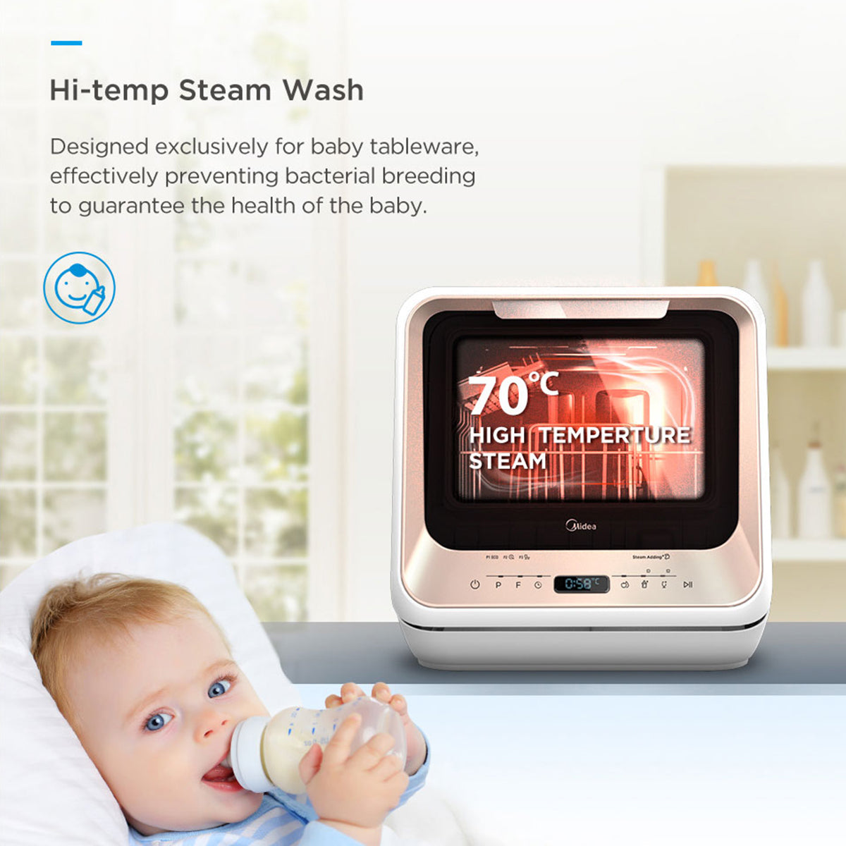 Midea 3rd Gen Benchtop Mini Dishwasher Multifunctional 3 Place Dish Washing Latest Version Water Tray Included Midea 3rd Gen Benchtop Mini Dishwasher Multifunctional 3 Place Dish Washing Latest Version Water Tray Included