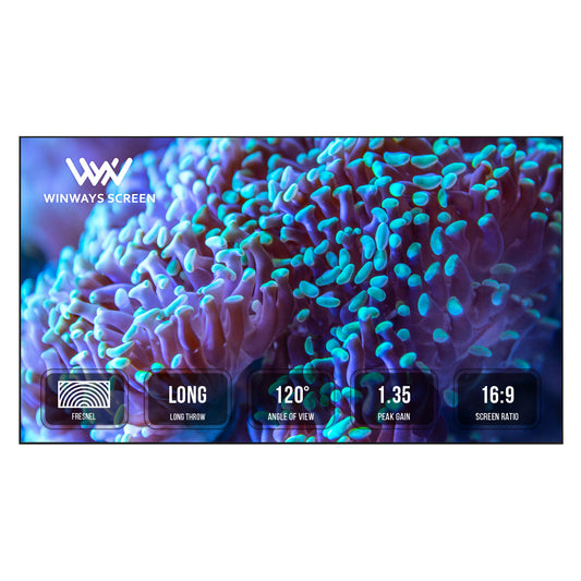 Winways Medium Throw ALR 100'' Solid Panel Fresnel Screen 1201