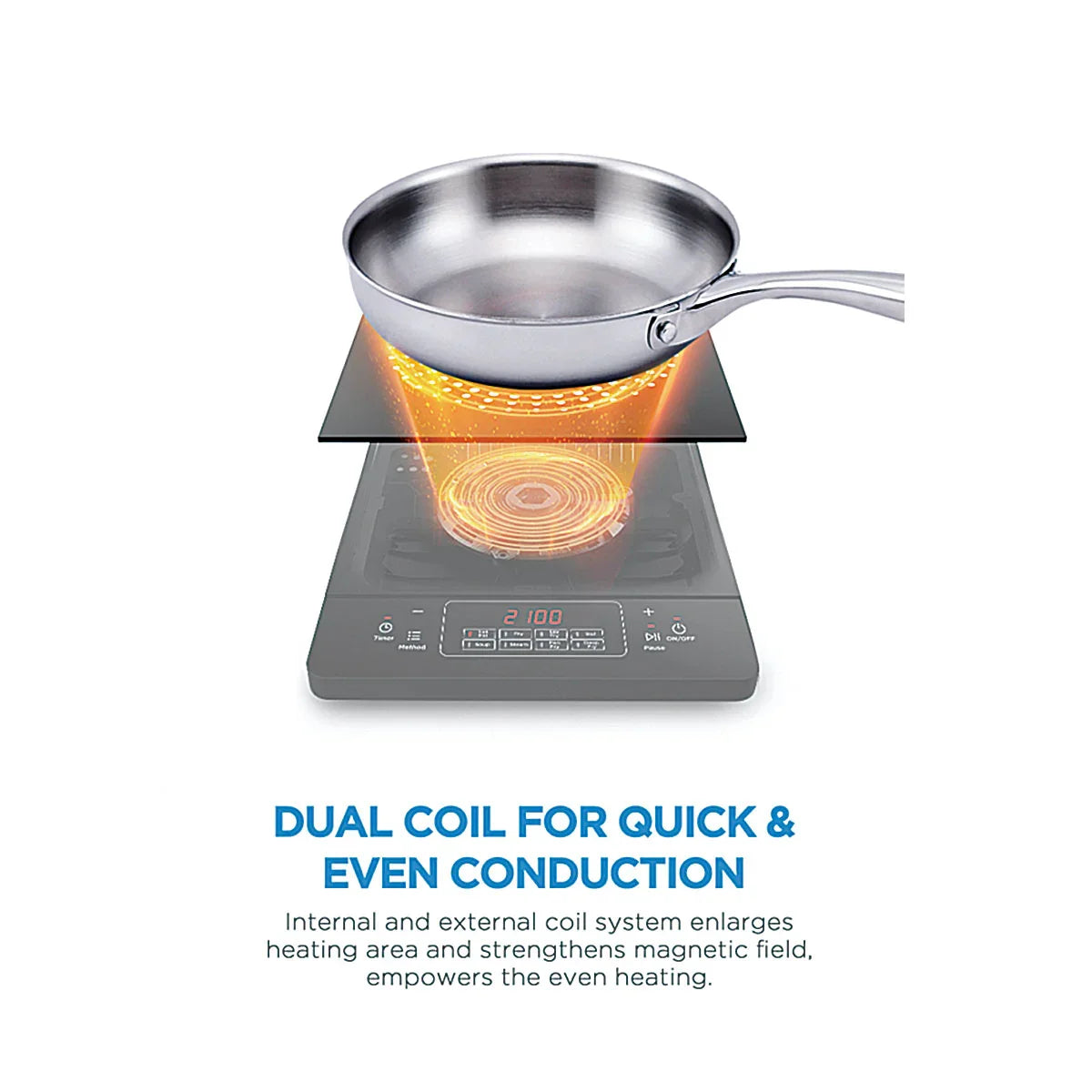 Midea Portable Induction Cooker with Stainless Steel Pot + BUYDEEM 36cm Nonstick BBQ Grill Pan Midea Portable Induction Cooker with Stainless Steel Pot + BUYDEEM 36cm Nonstick BBQ Grill Pan