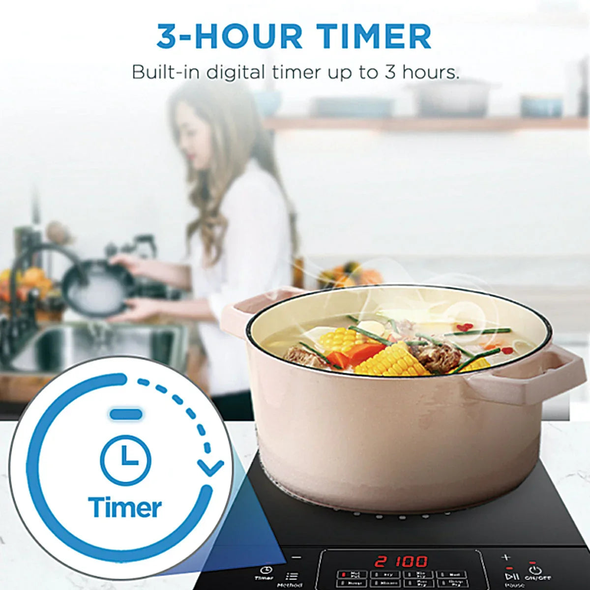 Midea Portable Induction Cooker with Stainless Steel Pot + BUYDEEM 36cm Nonstick BBQ Grill Pan Midea Portable Induction Cooker with Stainless Steel Pot + BUYDEEM 36cm Nonstick BBQ Grill Pan