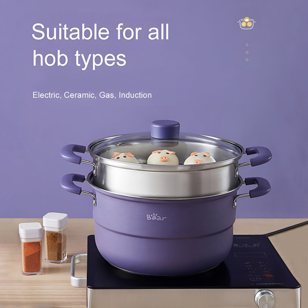 Bear 2 Layer Stainless Steel Steamer Pot