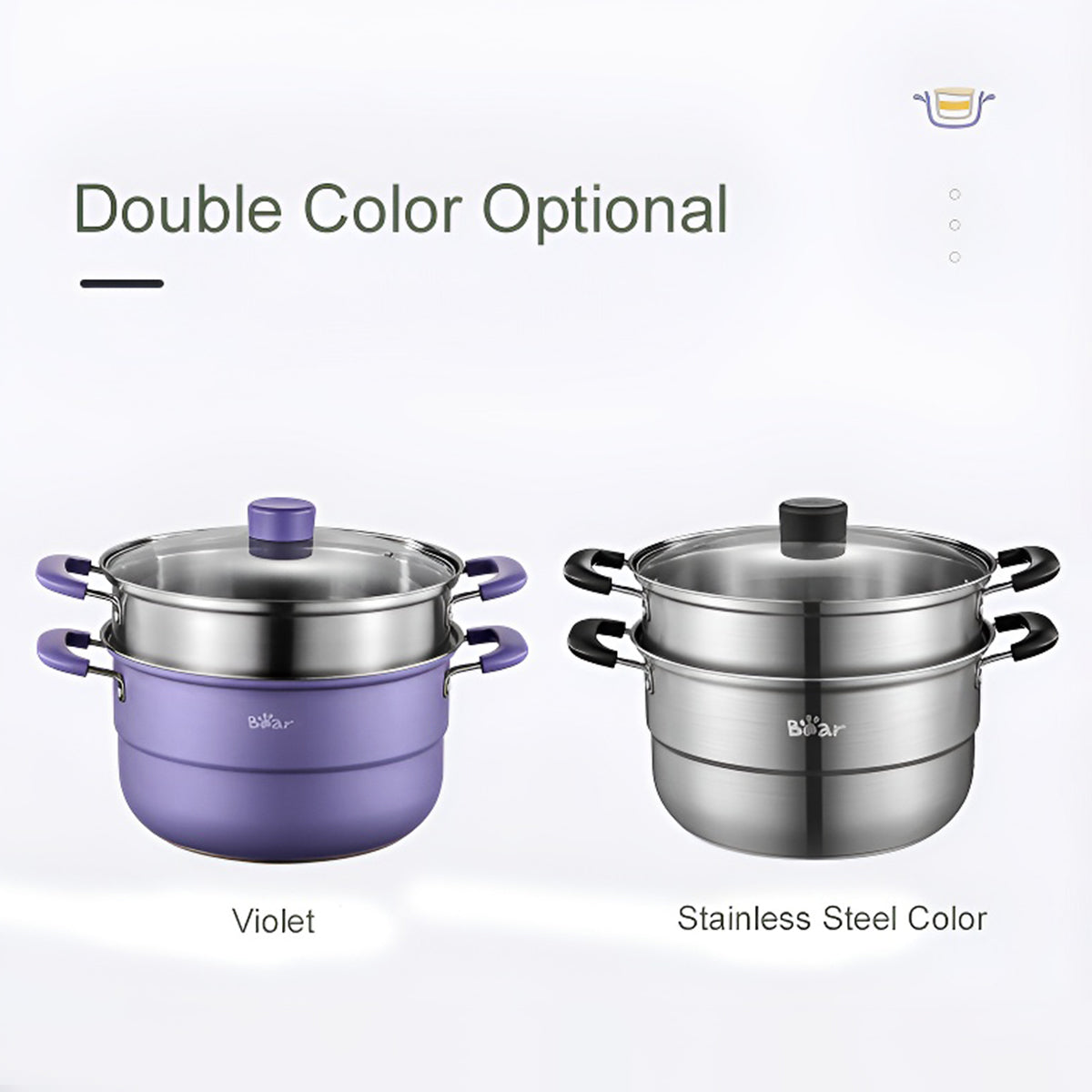 Bear 2 Layer Stainless Steel Steamer Pot