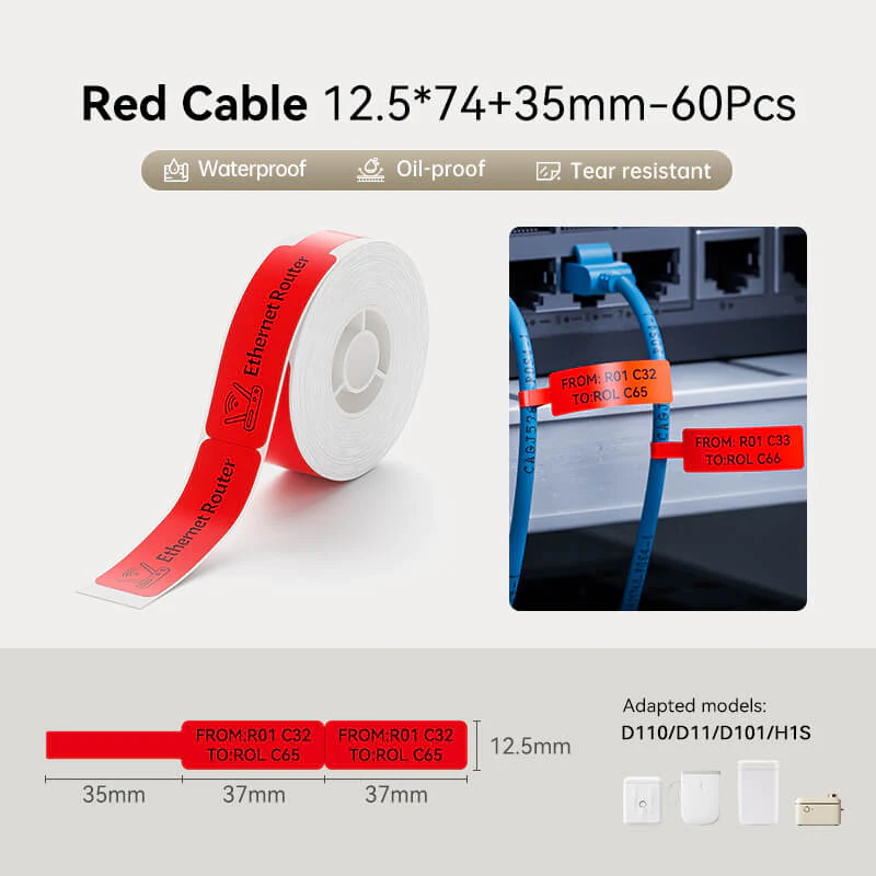 NiiMbot D11/D101/D110/H1S Thermal Cable Labels