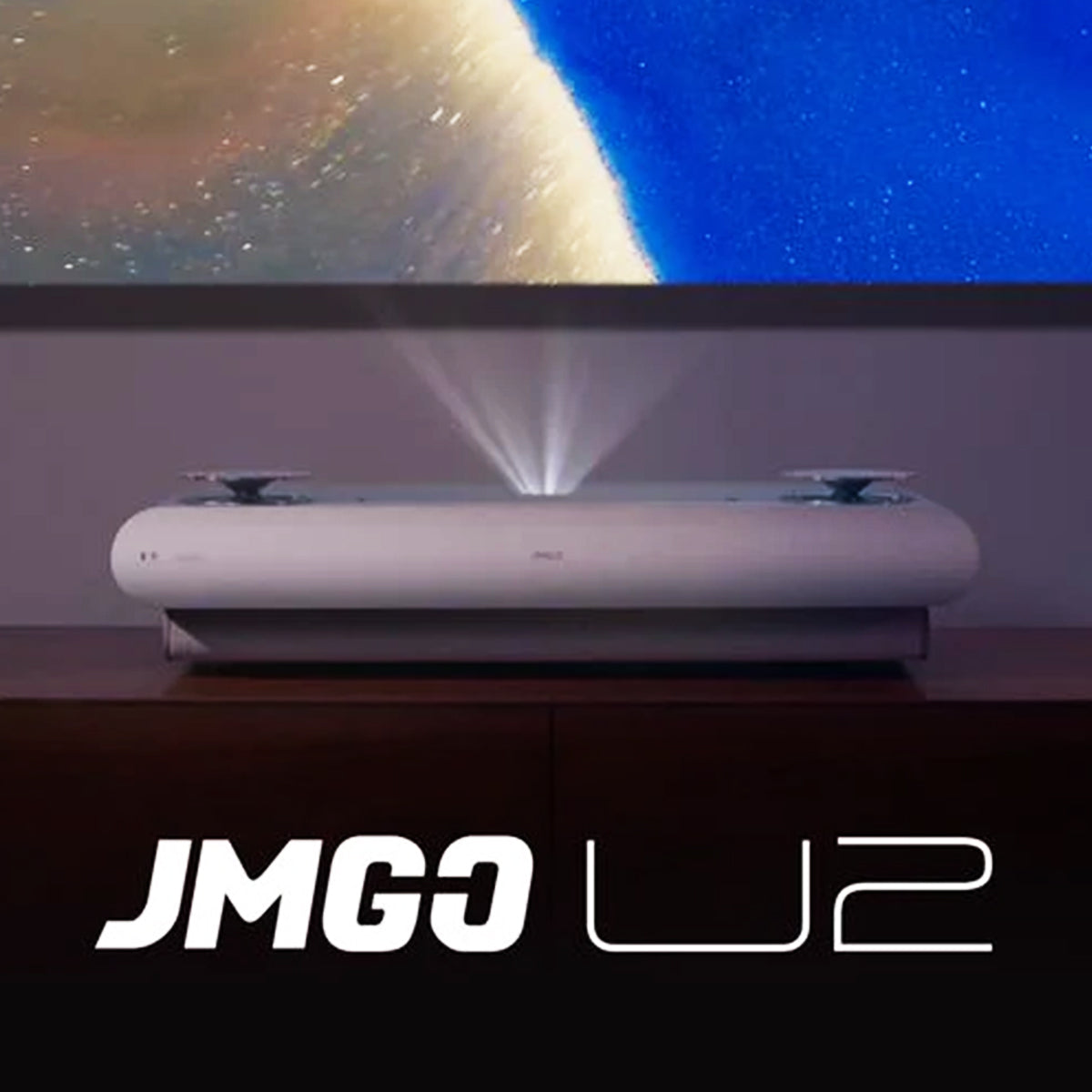 JMGO U2 4K Tri-Color Laser TV Projector + Winways UST Throw ALR 100'' Screen