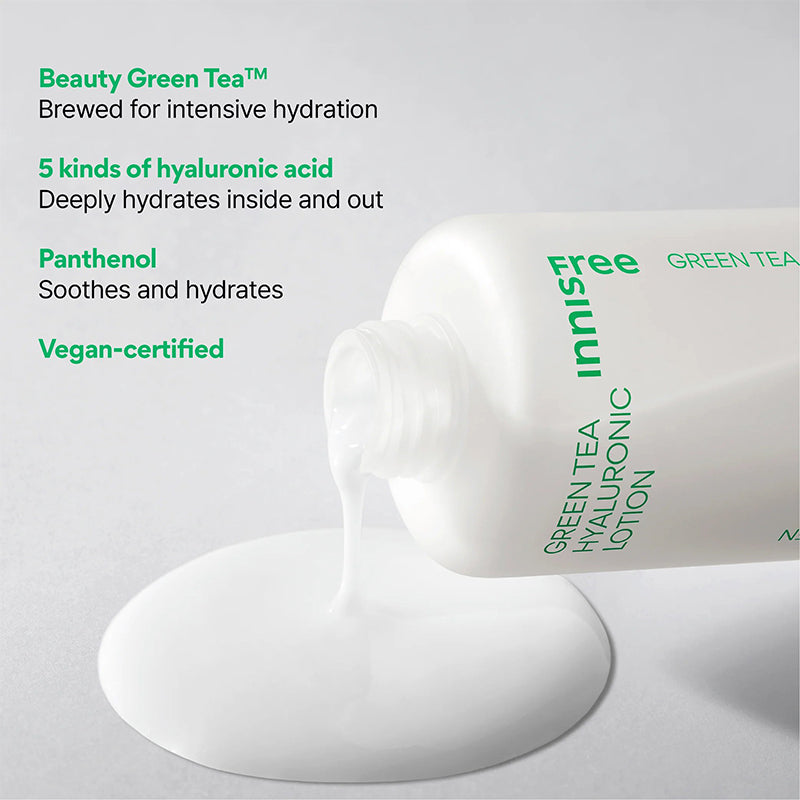 INNISFREE Green Tea Hyaluronic Lotion 170ml Hydrating Facial Toner
