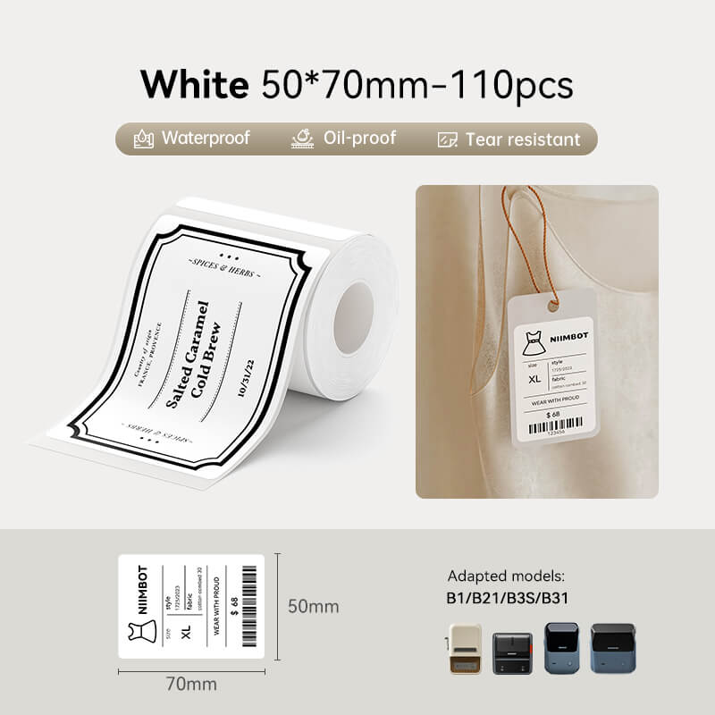 Niimbot B21/B3S/B1/B31 White Thermal Labels