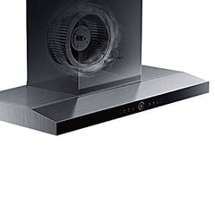 Midea 90cm Black Canopy Rangehood Gesture Control+Midea 60cm Freestanding Dishwasher 9 program wash
