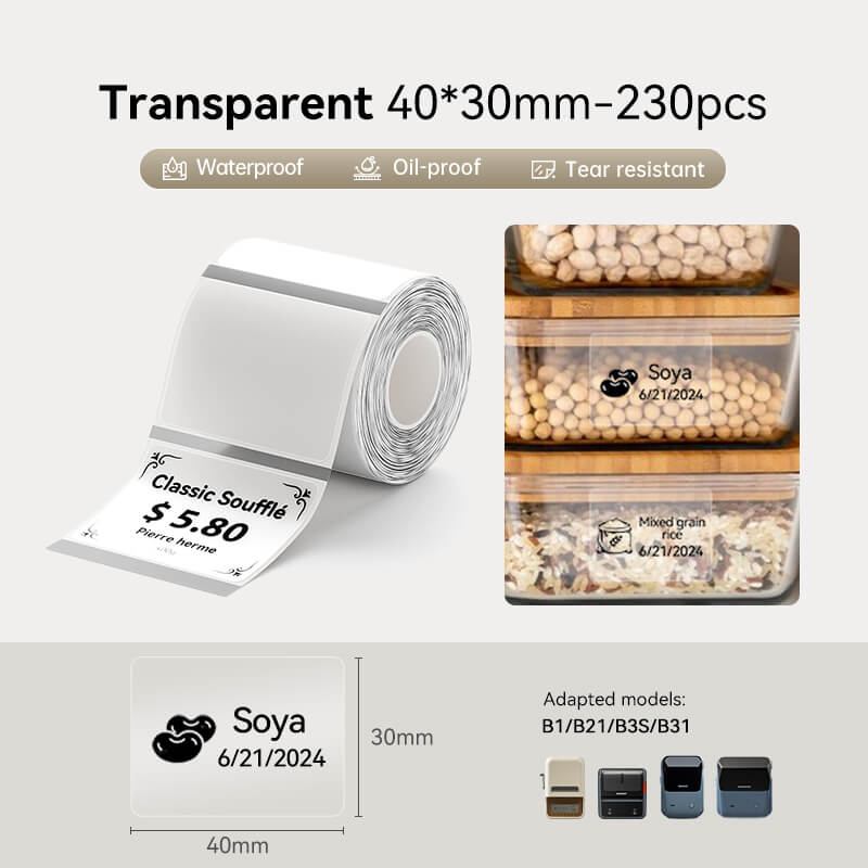 Niimbot B21/B3S/B1/B31 Label - Transparent