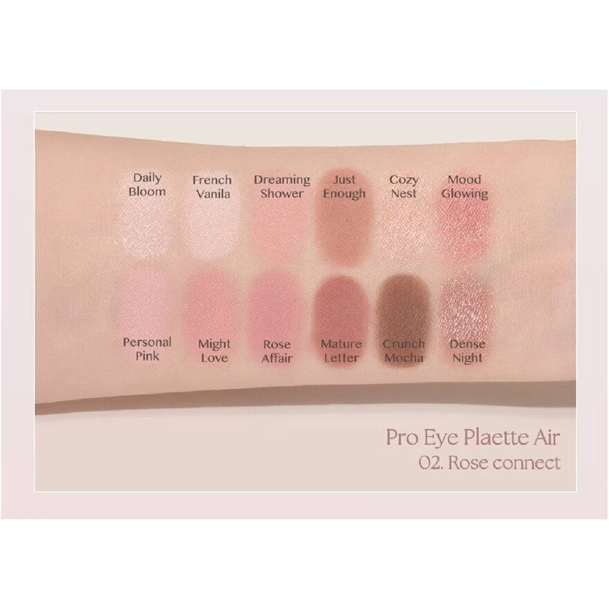 CLIO Pro Eye Palette Air 02 Rose Connect 12-Color Eyeshadow Palette