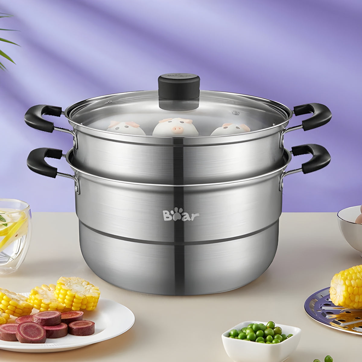 Bear 2 Layer Stainless Steel Steamer Pot
