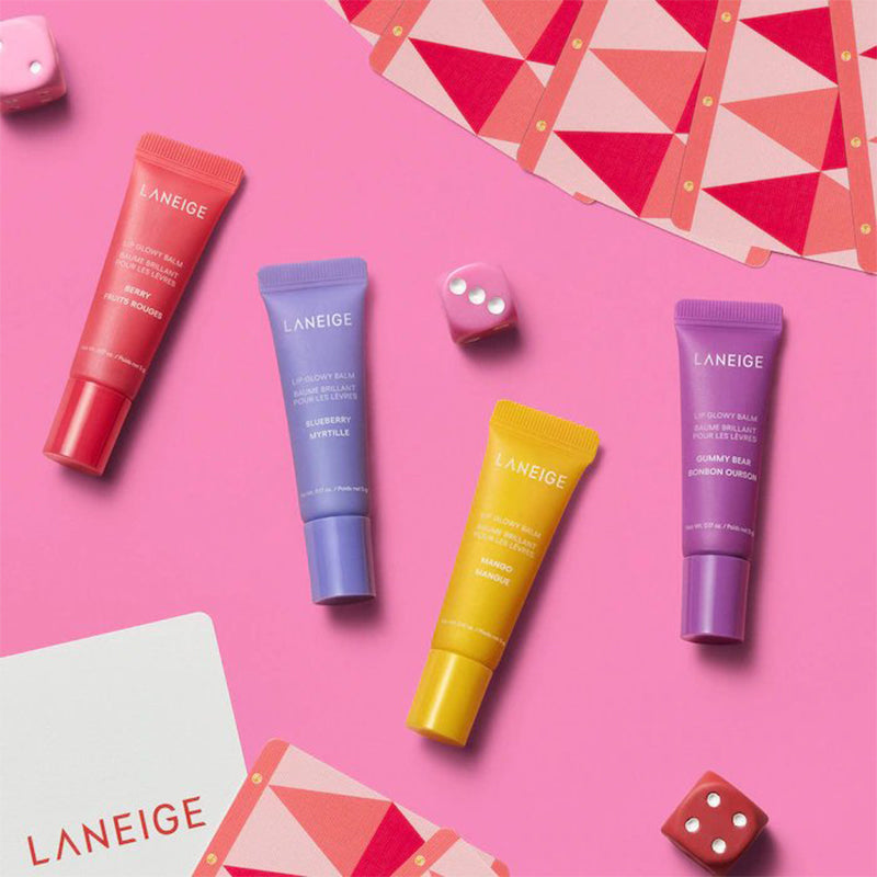 LANEIGE Glowy Lip Minis Set 4 x Hydrating High-Shine Lip Balm Gift Set