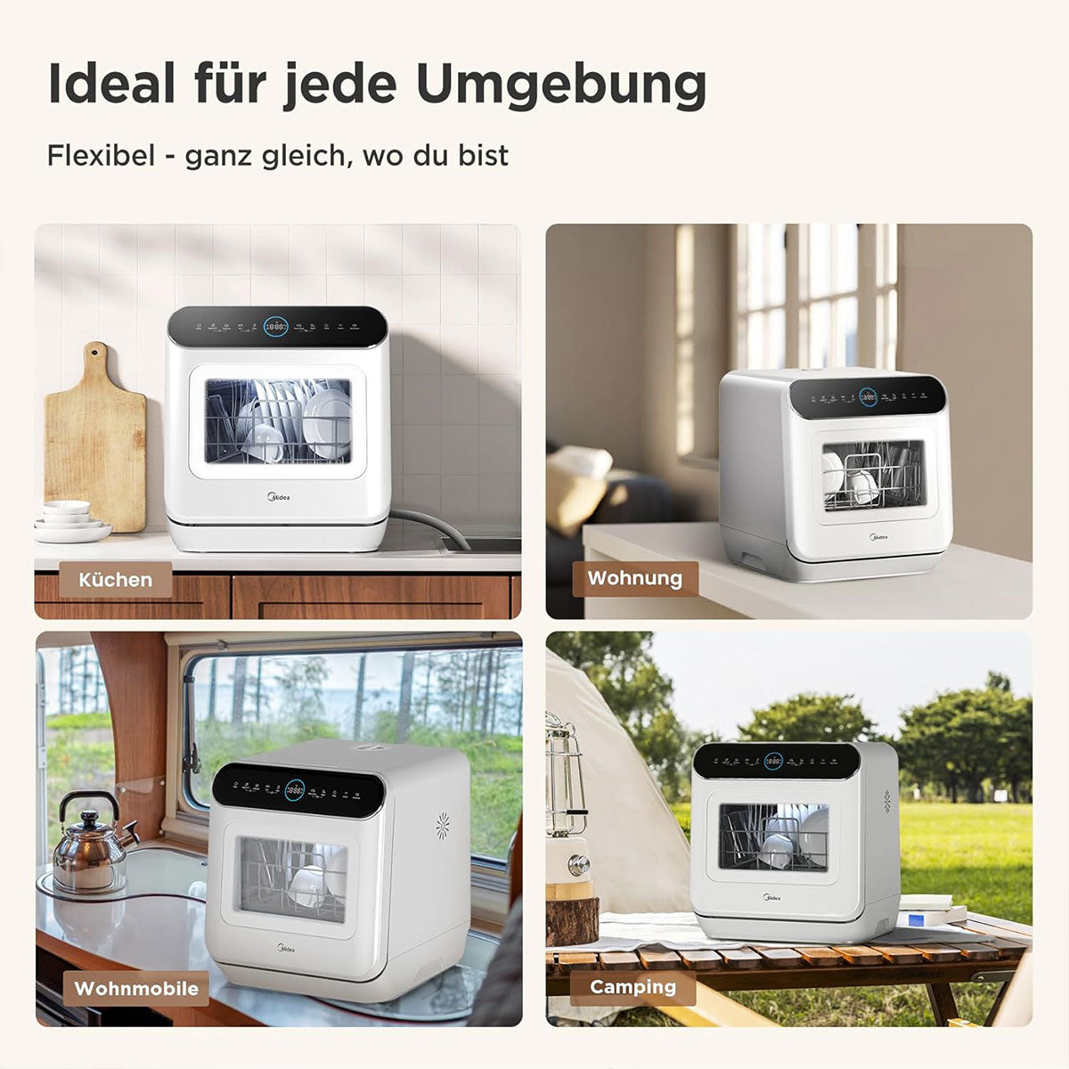 Midea 3 Place Setting Bench Top Mini Dishwasher