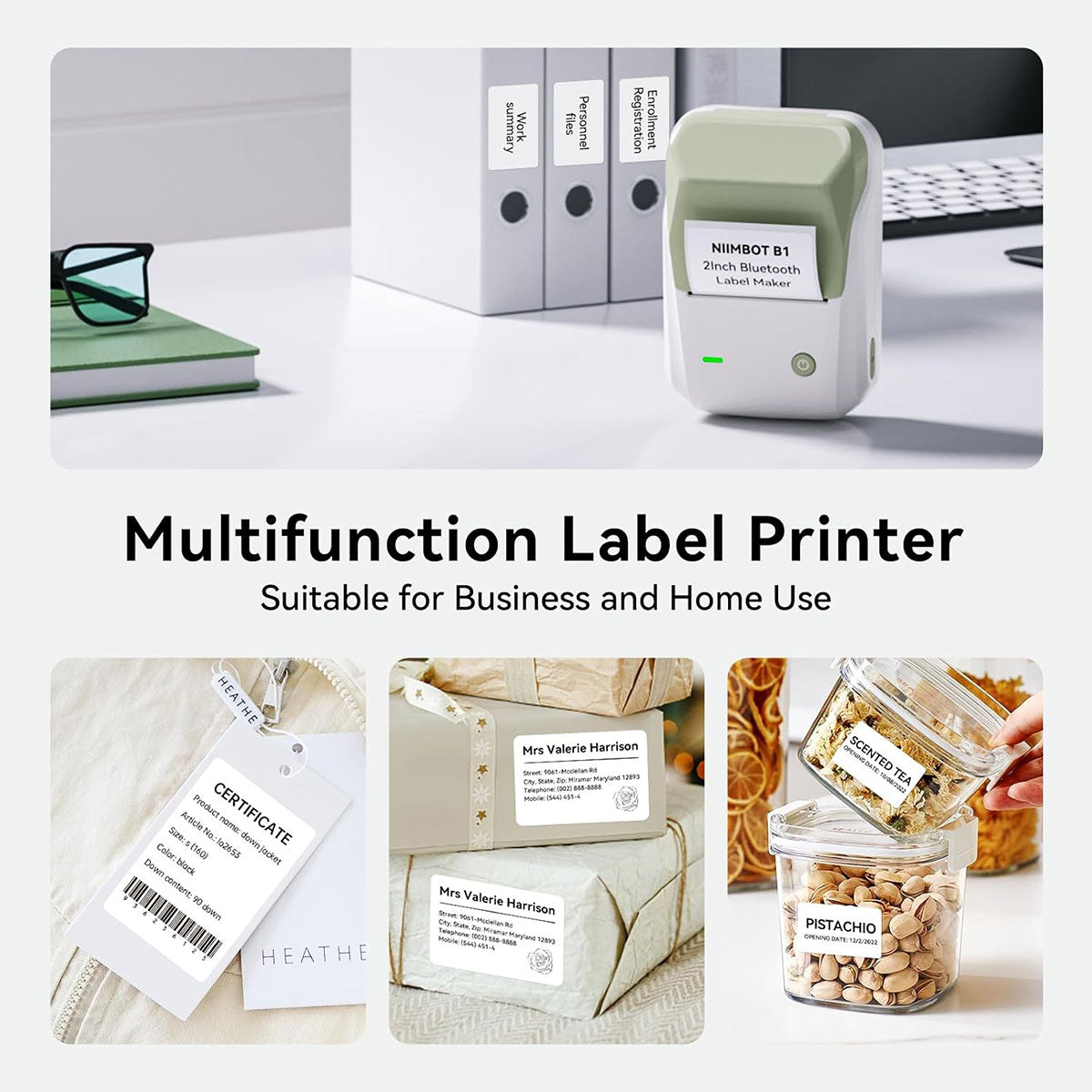 Niimbot B1 Portable 2-Inch Bluetooth Thermal Label Printer