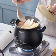 Bear Heat Resistant Spodumene Ceramic Cooking Casserole 6.5L