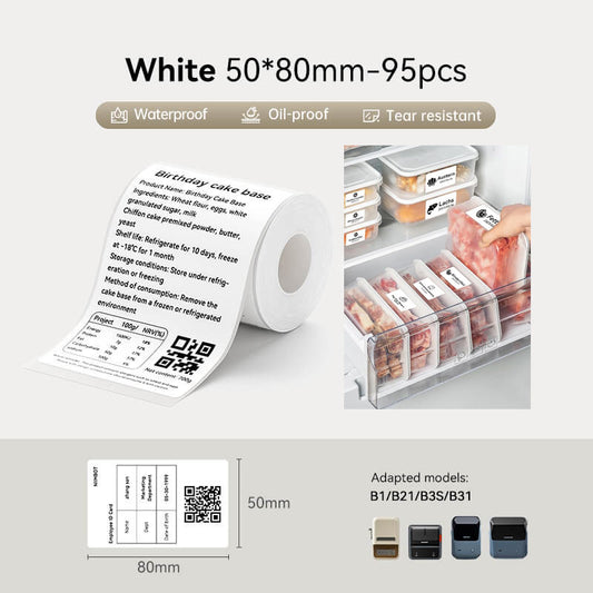 NiiMbot B21/B3S/B1/B31 50×80mm Waterproof Freezer Thermal Labels 800