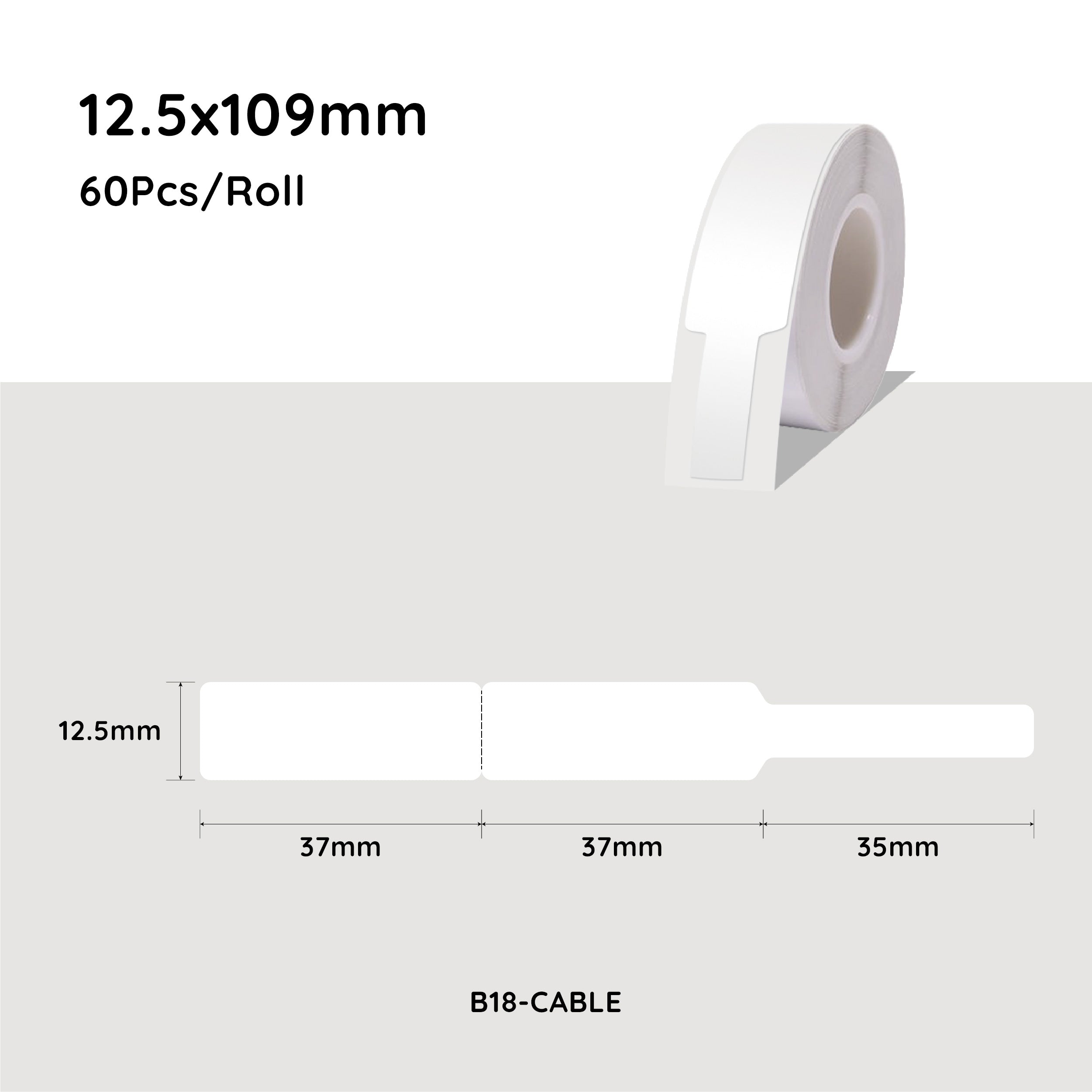NiiMbot B18 Thermal Transfer Cable Label Sticker PET Paper